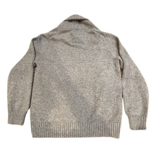 GAP Cowl Neck Long Sleeve Sweater with Ribbed Collar, Hem, and Cuffs in Grey - Picture 5 of 8